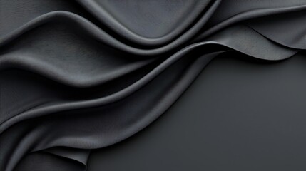 Obraz premium Explore the elegance of textured black fabric draping gracefully over a surface