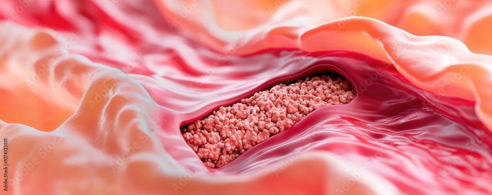 Poster Close-up of cellular structures with vibrant colors and textures.