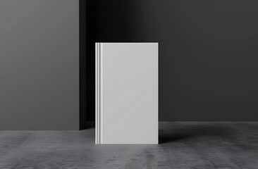 a white book with a hardcover mockup