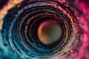 Abstract Fabric Swirl: Close-Up Macro Photography of Colorful Texture