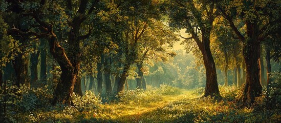 A Lively Dense Forest In Midsummer