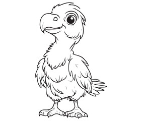 Fototapeta premium Hand drawn vector illustration of a bird, Cute baby cartoon bird icon