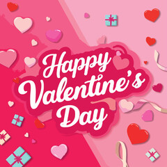 valentine  Day design in vector template. 