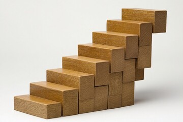 Wooden Block Staircase: A Minimalist Art Installation
