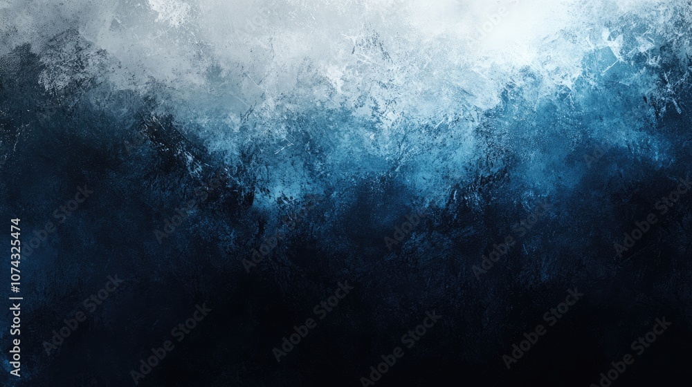 Poster gradient of white blue and black against a dark textured backdrop featuring a luminous effect in a b