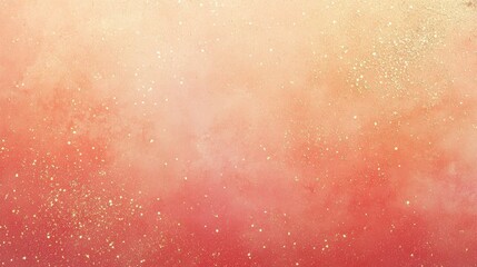 Fototapeta premium Soft peach gradient background featuring shimmering golden glitter Textured backdrop combines pink orange and coral hues providing ample copy space