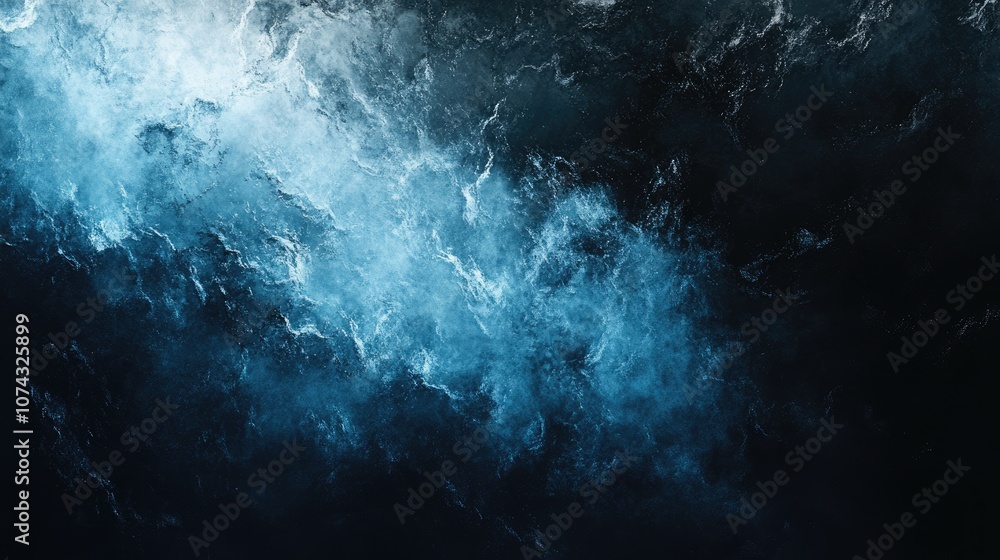 Poster gradient of white blue and black against a dark textured backdrop featuring a luminous effect in a b
