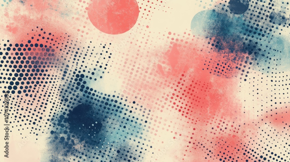 Poster a textured pattern showcasing dots gradients and stipple effects