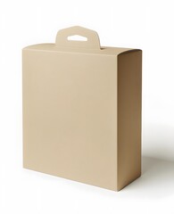brown kraft paper food box with handle mockup
