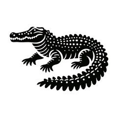 crocodile alligator icon silhouette black white
