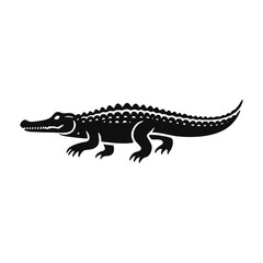 crocodile alligator icon silhouette black white
