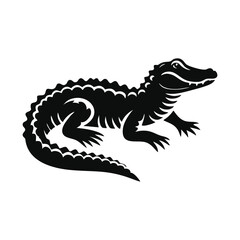 crocodile alligator icon silhouette black white