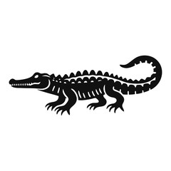 crocodile alligator icon silhouette black white