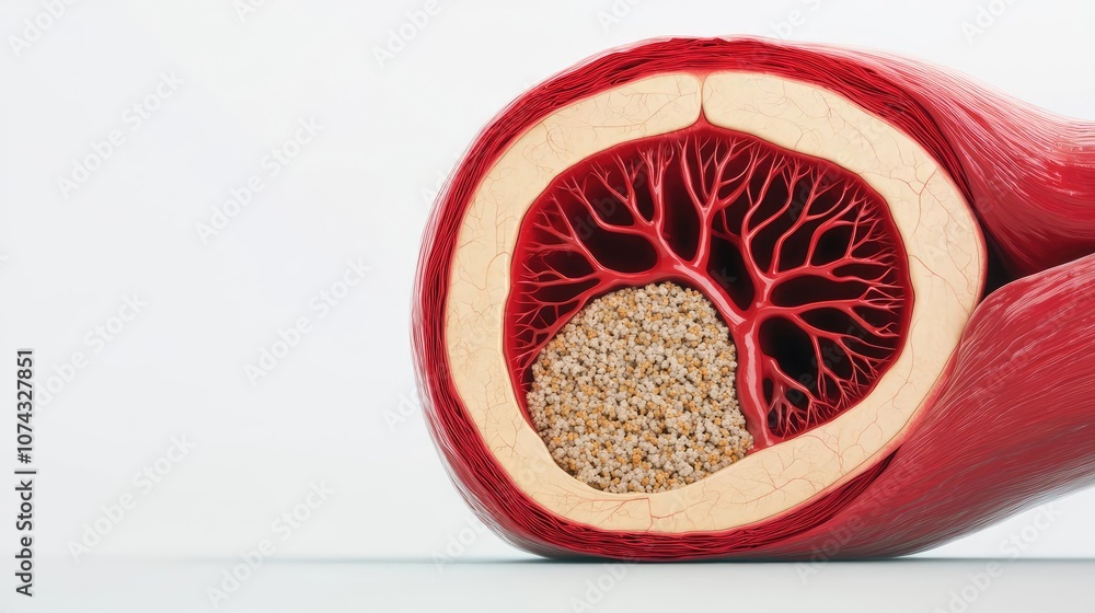 Poster cross-section of a blood vessel showcasing intricate details of structure.