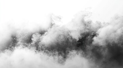 Black and white background with soft cloud-like textures, creating a dreamy and ethereal look