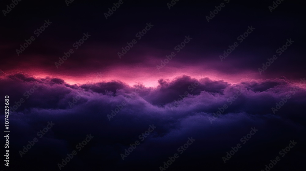 Poster dark background with gradient from black to deep purple, adding subtle depth for a moody aesthetic