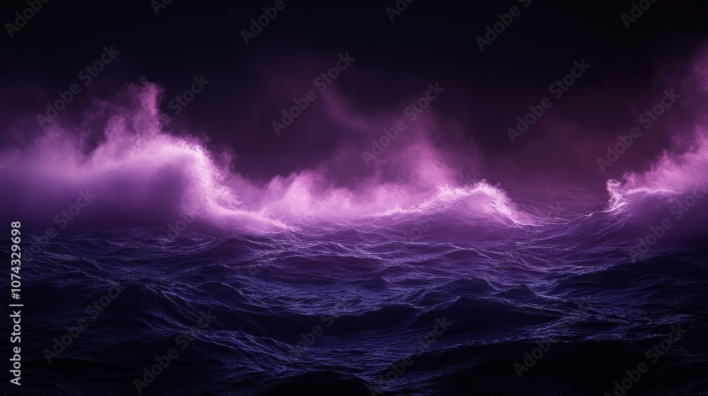 Poster dark background with gradient from black to deep purple, adding subtle depth for a moody aesthetic