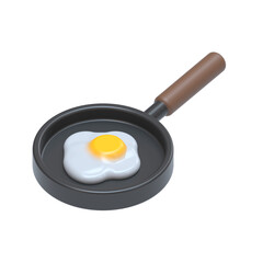 Frying pan, fried egg, 3D icon, kitchen, breakfast, food, gastronomy, recipe, meal, digital resource, food illustration, kitchen utensil, food content, breakfast preparation, culinary blog