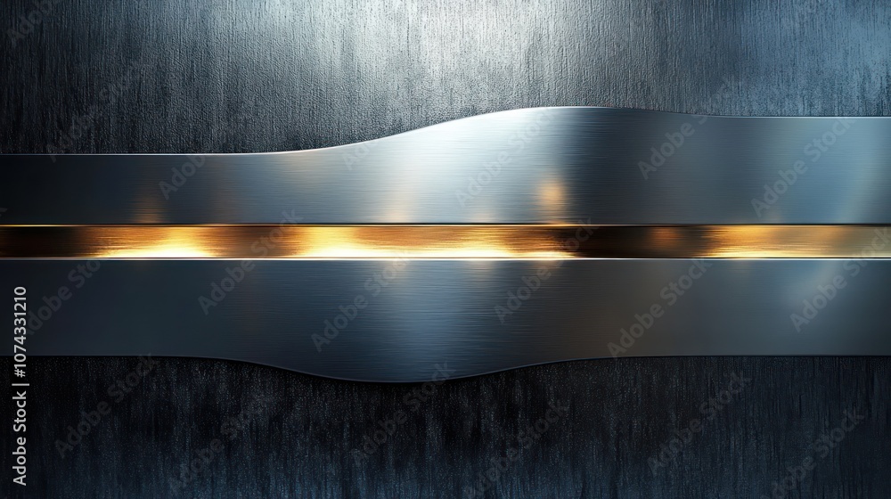 Poster futuristic background with smooth metallic textures and soft reflections, creating a sleek and moder