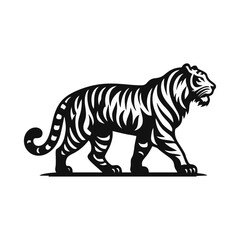 Fototapeta premium tiger icon silhouette black white