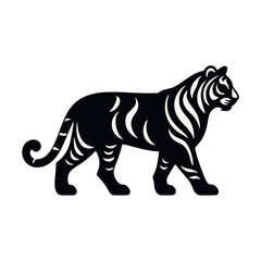 Fototapeta premium tiger icon silhouette black white