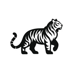 Obraz premium tiger icon silhouette black white