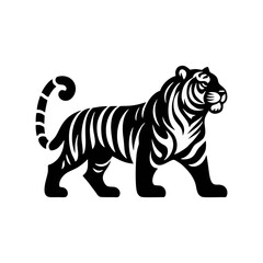 Fototapeta premium tiger icon silhouette black white