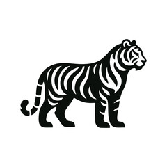 Obraz premium tiger icon silhouette black white