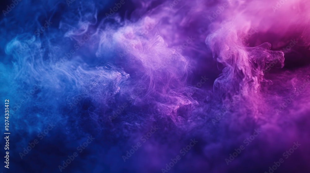 Poster gradient background transitioning from purple to blue, creating a cool and mysterious aesthetic