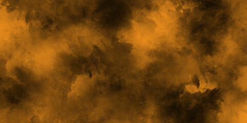 Colorful powder explosion on black background, Orange Fog or smoke color isolated background for effect, Texture of a orange brown concrete as a background, brown grungy wall.
