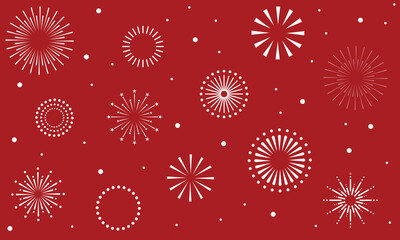 Fireworks background, fireworks vector border, frame. Christmas, New Year background. Vector illustration. EPS 10