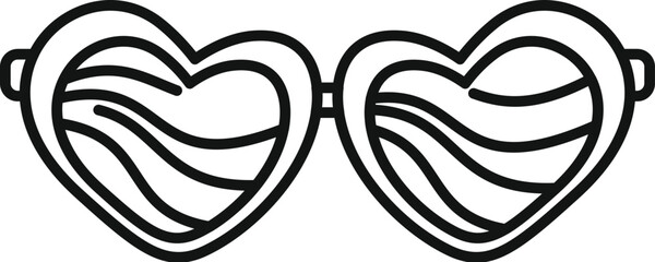 Stylish heart shaped sunglasses with wavy lenses add a touch of romance and whimsy to any summer outfit