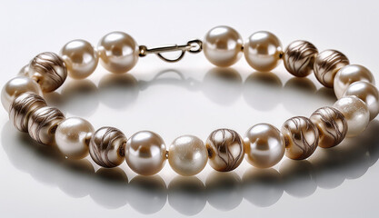 Obraz premium Illustration Pearl bracelete isolated on a vibrant white background