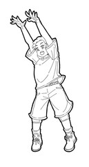 ブロックをする男の子のイラスト