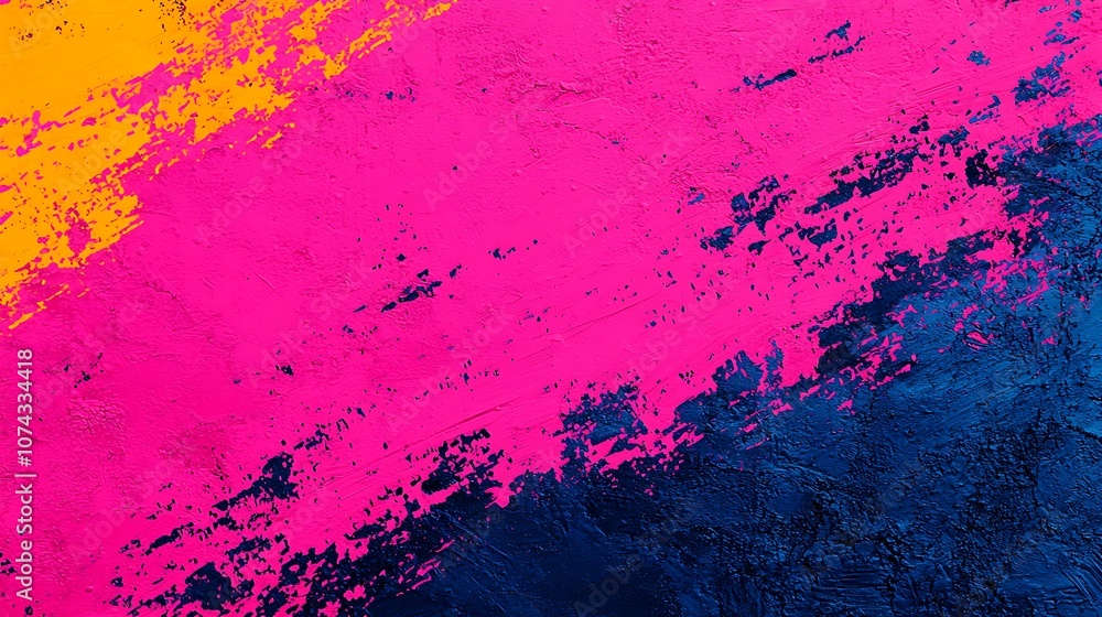 Poster Explore vibrant abstract art the dynamic interaction of colorful brushstrokes on canvas