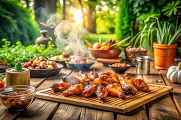Honey Barbecue Glazed Chicken Wings - Deliciously Grilled for Food Lovers