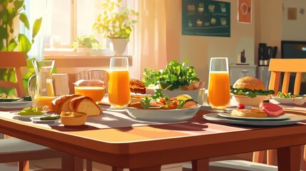 Breakfast Table with Sunlight