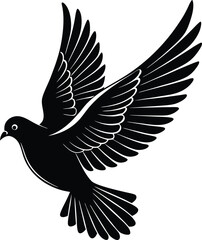 Obraz premium Dove Is Flying Vector Art, Illustration with Plane Icon Logo