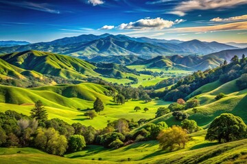 Immerse yourself in California's scenic mountains, where lush vegetation meets vibrant blue skies&acirc;&euro;&rdquo;an idyllic retreat for nature lovers and outdoor adventurers.