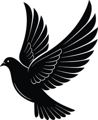 Obraz premium Dove Is Flying Vector Art, Illustration with Plane Icon Logo