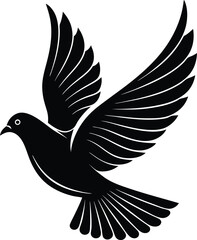 Obraz premium Dove Is Flying Vector Art, Illustration with Plane Icon Logo
