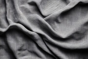 Grey Fabric Texture Background - Draped Linen Material