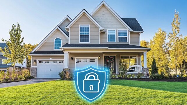 Secure Home Protection Concept with a Modern House