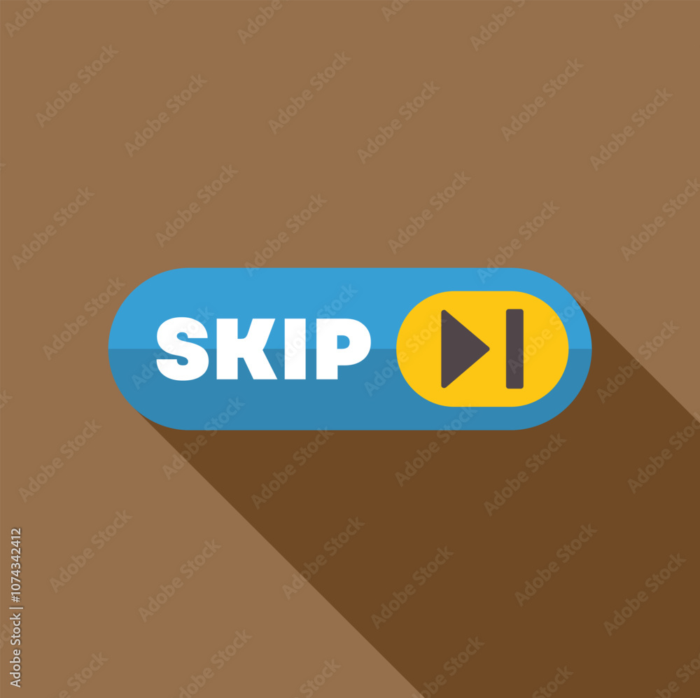 Poster skip button with forward arrow and bar is urging user to proceed to the next stage