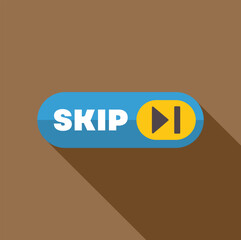 Skip button with forward arrow and bar is urging user to proceed to the next stage
