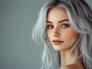 Naklejka premium Woman with grey hair