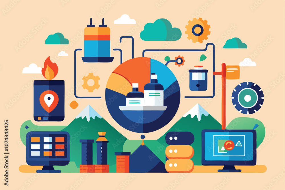 Poster this visual illustrates various methods for analyzing and monitoring resource usage in technology, e