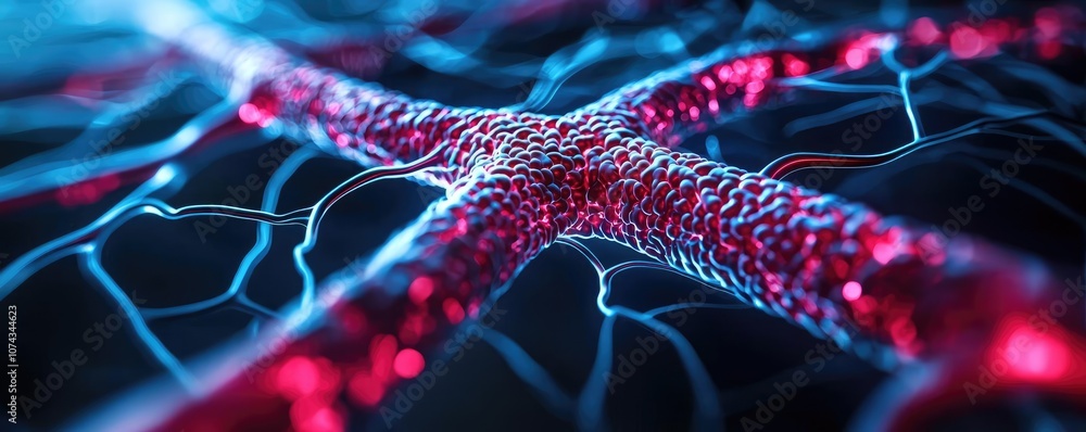 Aufkleber abstract representation of neural network with vibrant colors and intricate details.