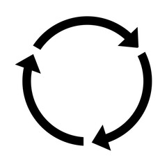 illustration of a circular arrow or recycle.