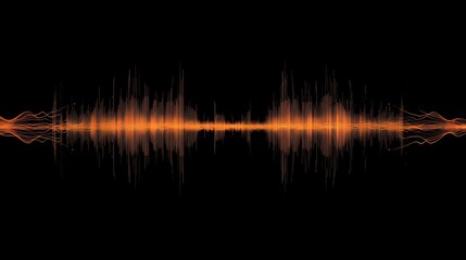 Dynamic Audio Waveform with Bright Orange Lines